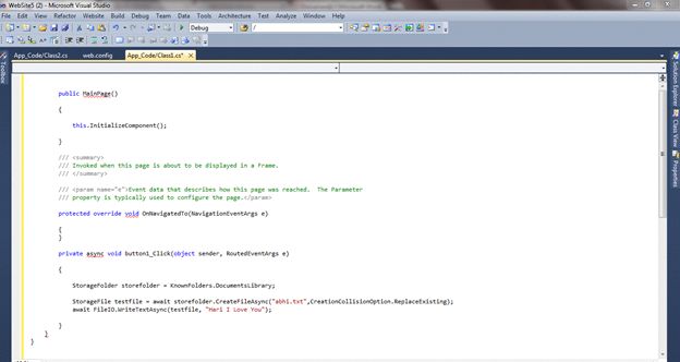 Coding on click event
